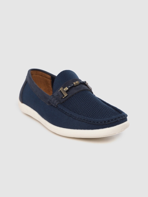 

Allen Solly Men Navy Blue Woven Design Loafers