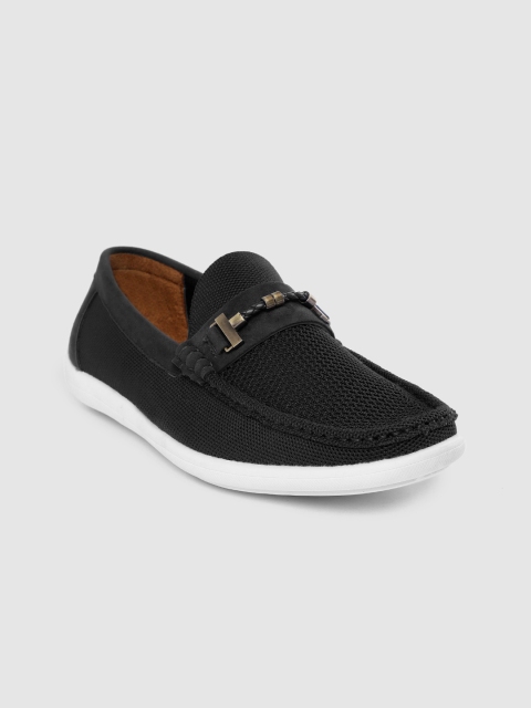 

Allen Solly Men Black Woven Design Loafers