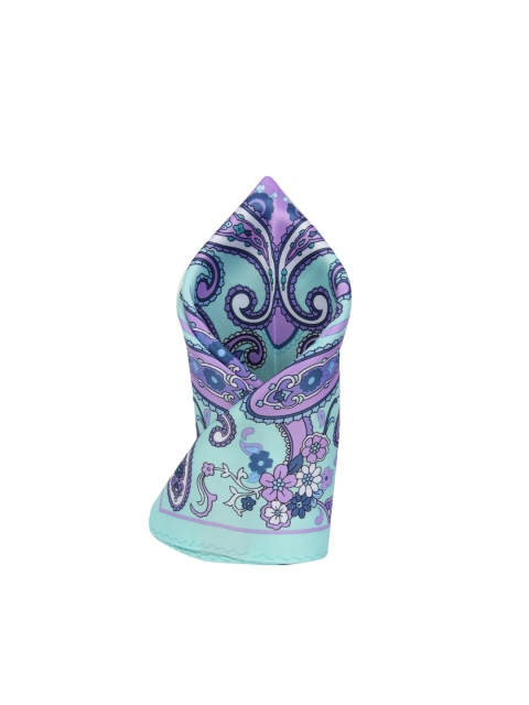 

Alvaro Castagnino Turquoise Blue Printed Pocket Square