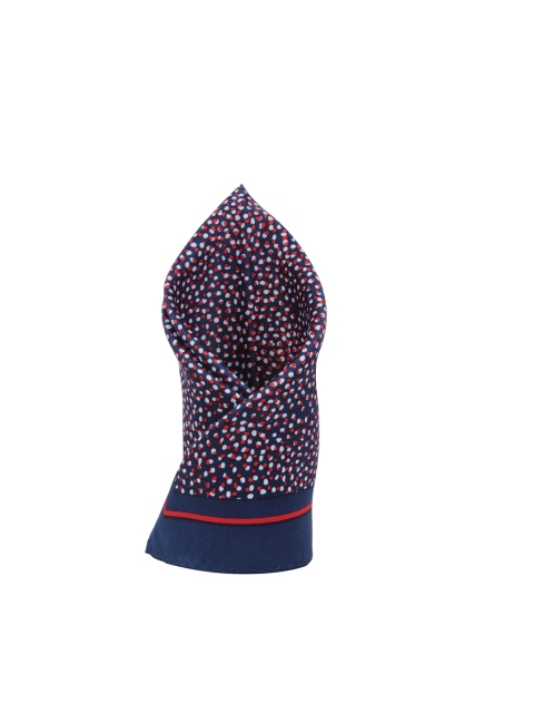 

Alvaro Castagnino Navy & White Printed Pocket Square, Navy blue