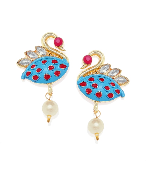 

Alamod Blue & Gold-Plated Classic Drop Earrings