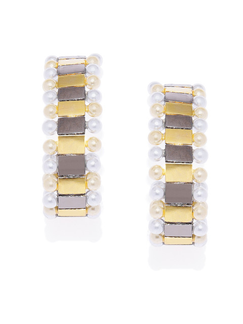 

Alamod Multicoloured Two Tone Plated Half Hoop Earrings, Multi