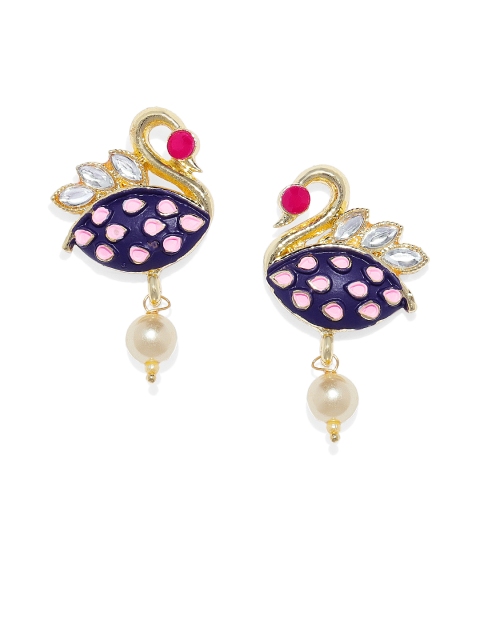 

Alamod Purple & Gold-Plated Classic Drop Earrings