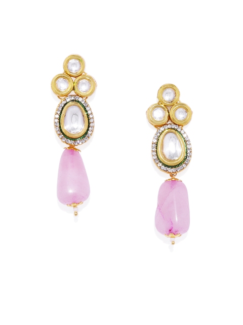 

Alamod Gold-Plated & White Classic Drop Earrings
