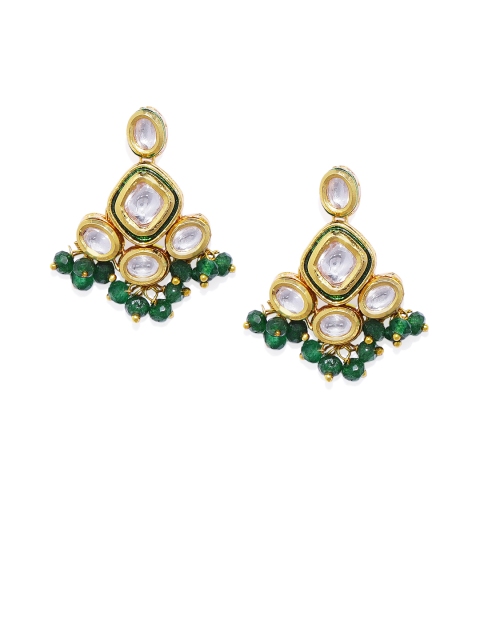 

Alamod Gold-Toned & White Classic Drop Earrings