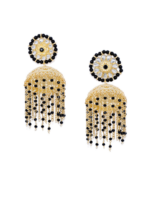 

Alamod Gold-Plated & Black Classic Jhumkas