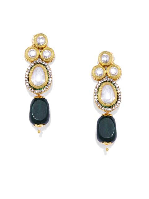 

Alamod Gold-Plated & White Classic Drop Earrings