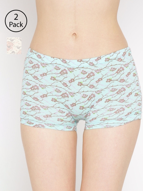 

Lady Lyka Women Pack of 2 Printed Boy Shorts BOY-SHORTS-P10-P16, Blue