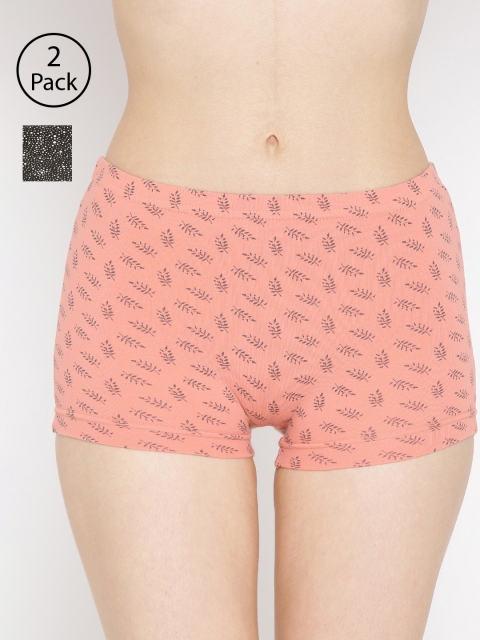 

Lady Lyka Women Pack of 2 Printed Boy Shorts BOY-SHORTS-P12-P15, Pink