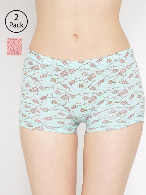 

Lady Lyka Women Pack Of 2 Printed Boyshorts P16-P17, Blue