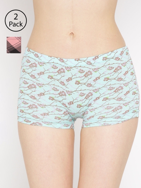 

Lady Lyka Women Pack Of 2 Printed Boyshorts P14-P16, Blue