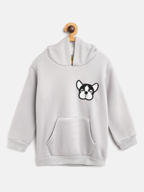 

Lil Lollipop Kids Grey Solid Hooded Sweatshirt