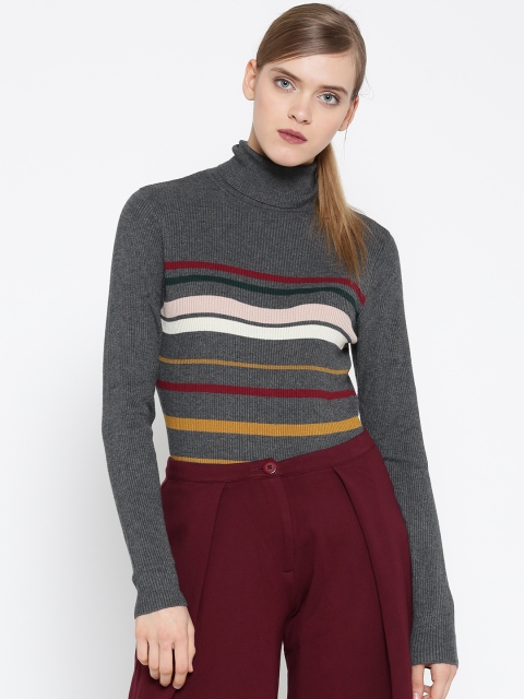 

ONLY Charcoal Grey Striped Sweater