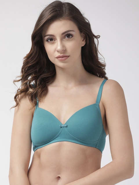 

Marks & Spencer Teal Blue Solid Non-Wired Lightly Padded T-shirt Bra T333201X