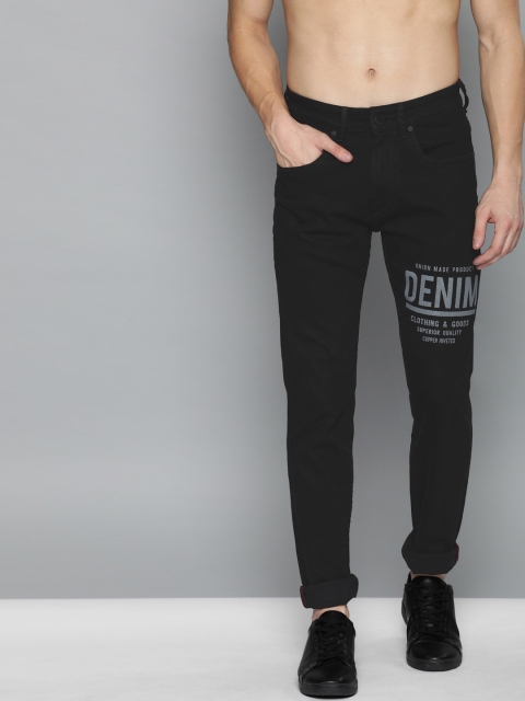 

HERE&NOW Men Black Slim Fit Low-Rise Clean Look Stretchable Jeans