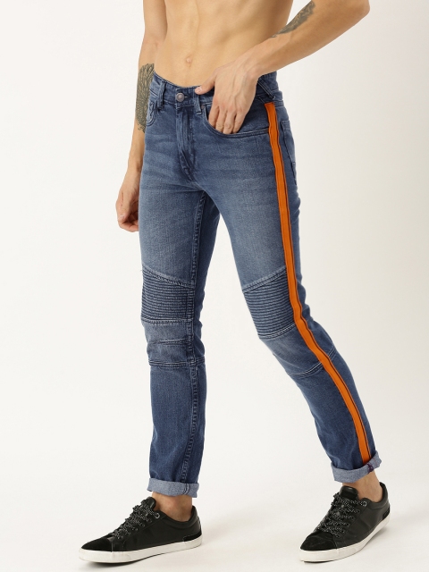 

Moda Rapido Men Blue Slim Fit Mid-Rise Clean Look Stretchable Jeans with Side Stripes