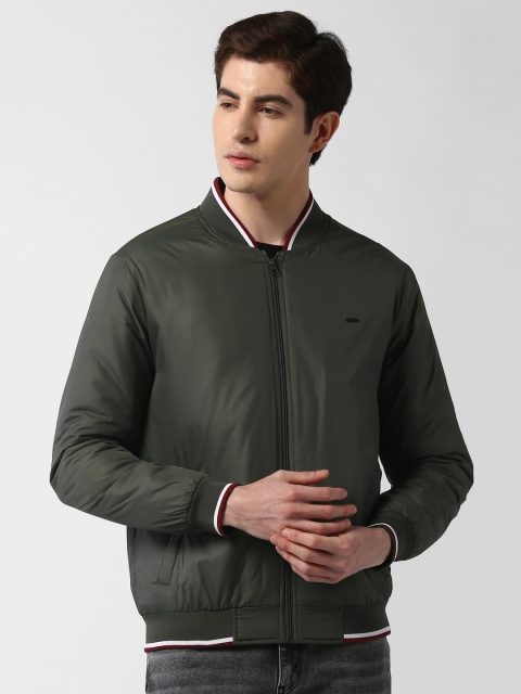 

Peter England Casuals Men Olive Green Solid Duster Jacket