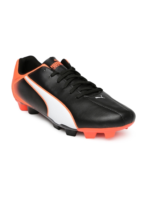 PUMA Men Black & Neon Orange Printed Adreno FG Football Shoes available at myntra for Rs.1799