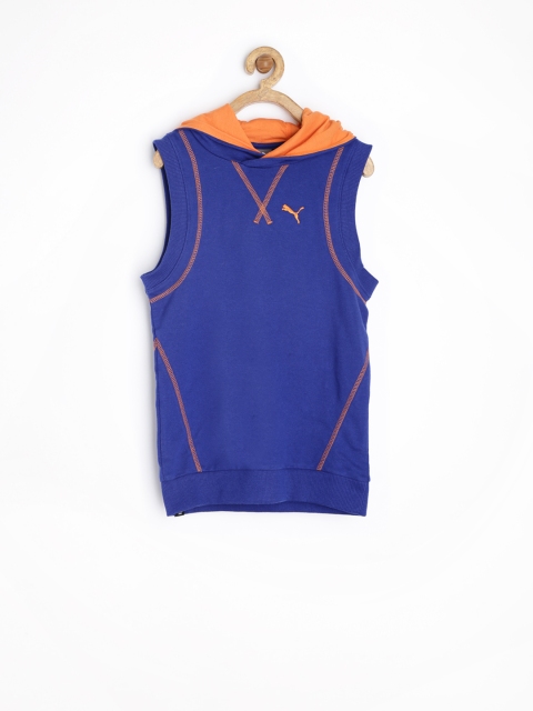 

Puma Boys Blue Hooded Sleeveless Sweatshirt