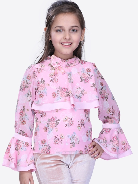 

CUTECUMBER Girls Pink Printed Top