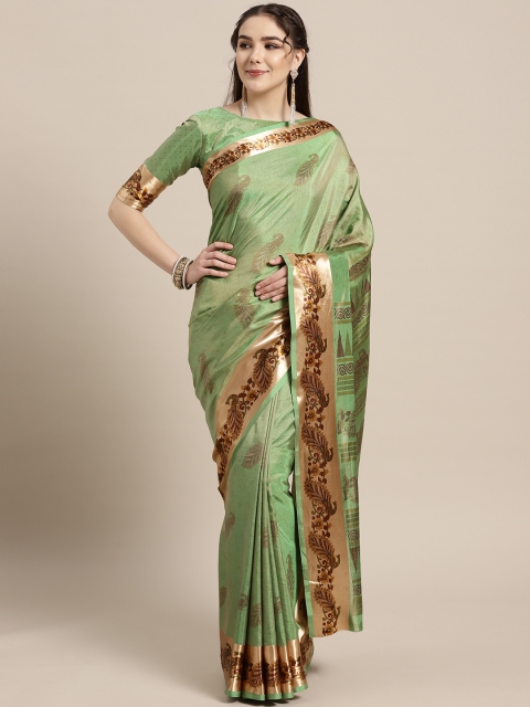 

Saree mall Green & Maroon Printed Saree
