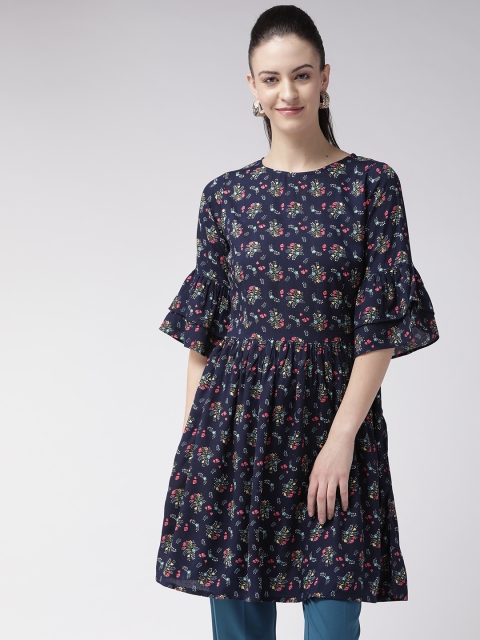 

plusS Navy Blue & Pink Printed Tunic