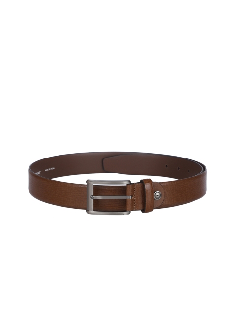 

Kara Men Tan Brown Textured Leather Belt