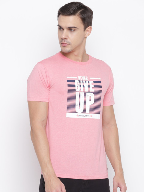 

OFF LIMITS Men Pink Printed Round Neck T-shirt