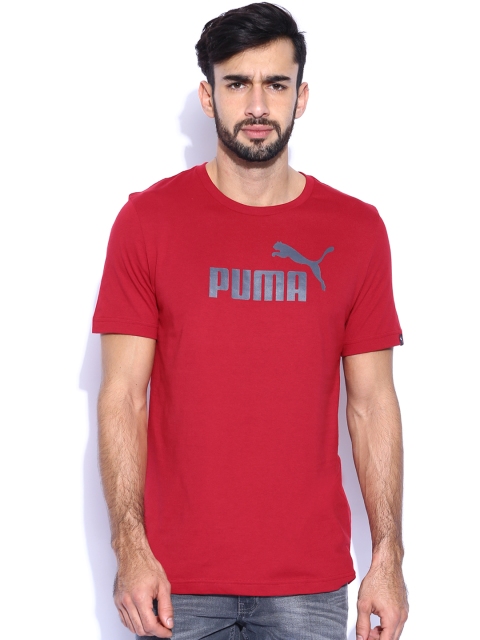 

PUMA Maroon Printed T-shirt