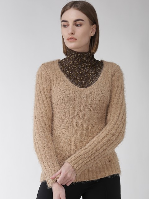 

Marks & Spencer Women Beige Self Design Sweater