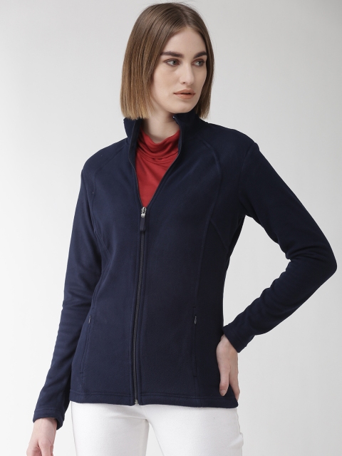 

Marks & Spencer Women Navy Blue Solid Fleece Tailored Jacket