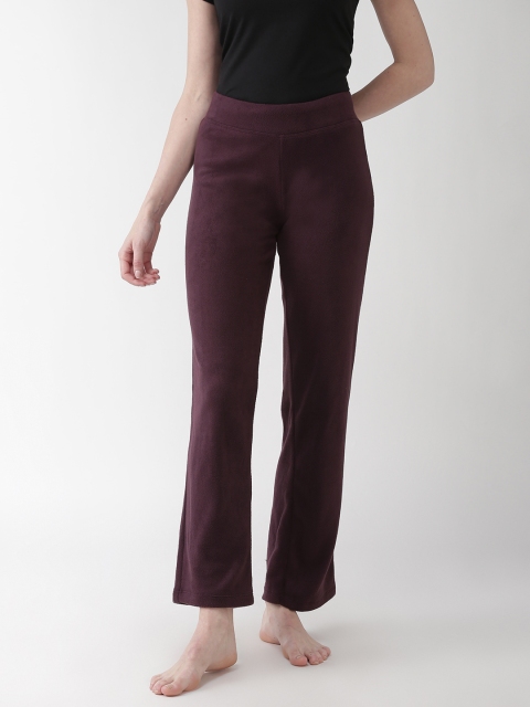 

Marks & Spencer Women Burgundy Slim Fit Solid Lounge Pants