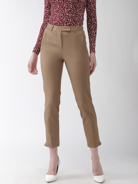

Marks & Spencer Women Beige Slim Fit Solid Cigarette Trousers