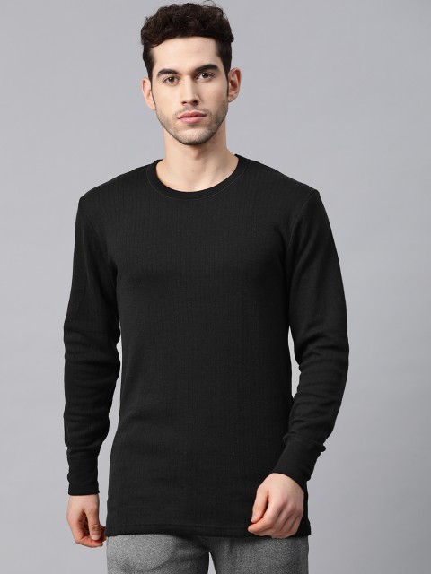 

Marks & Spencers Men Black Solid Thermal T-shirt
