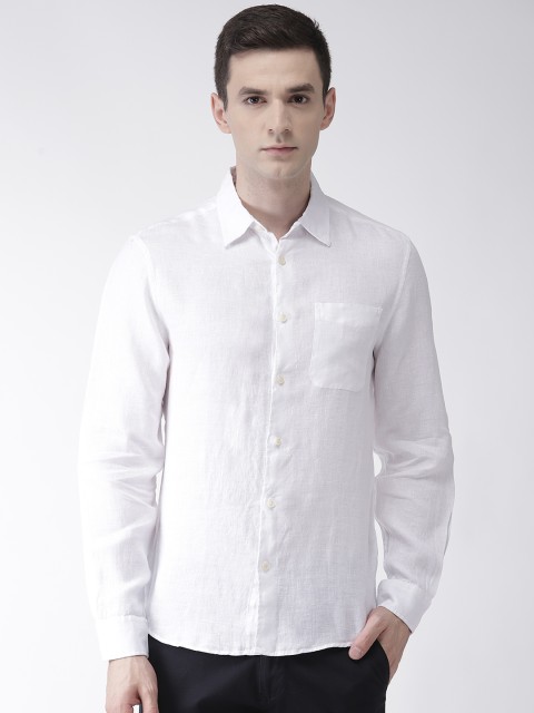 

Marks & Spencer Men White Linen Regular Fit Solid Casual Shirt