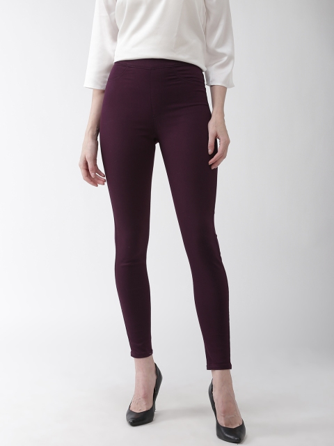 

Marks & Spencer Women Magenta Skinny Fit Solid Cropped Jeggings