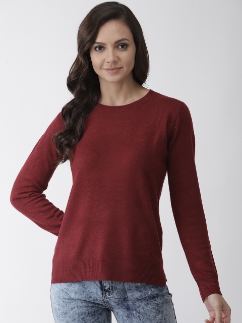 

Marks & Spencer Women Maroon Solid Sweater