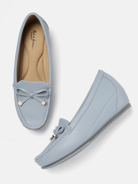 

Mast & Harbour Women Blue Solid Concealed Heeled Loafers
