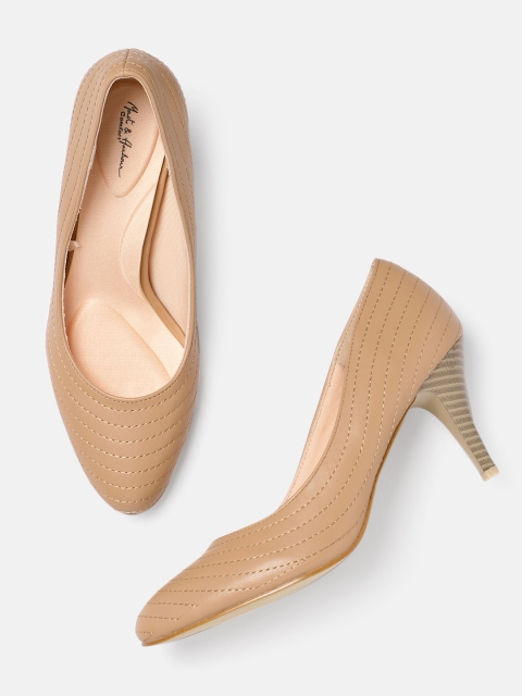 

Mast & Harbour Women Beige Textured Pumps