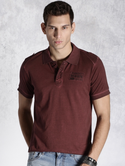 

Roadster Maroon Washed-Out Polo T-shirt