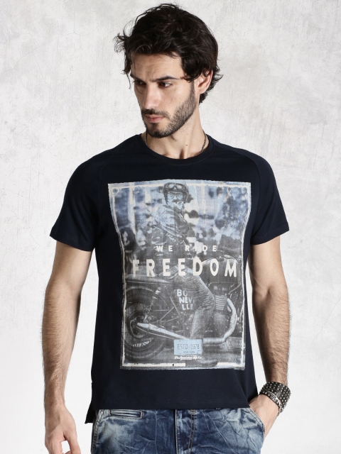

Roadster Navy Printed T-shirt, Navy blue