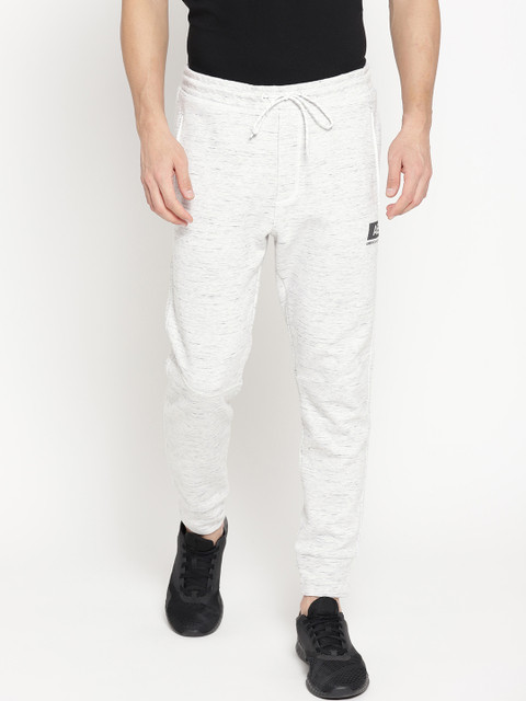 

AMERICAN EAGLE OUTFITTERS Men Off-White & Grey Solid Joggers