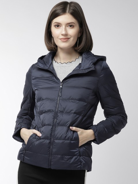 

Fort Collins Women Navy Blue Solid Lightweight Padded Down Jacket