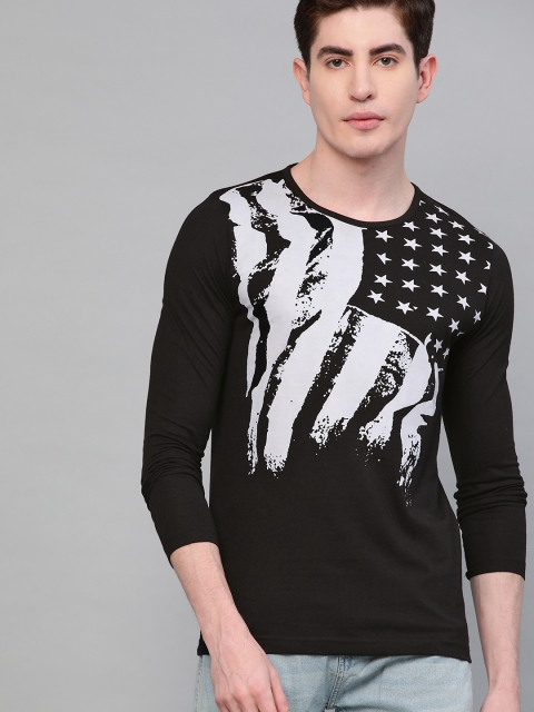 

Seven Rocks Men Black & Grey Printed Round Neck T-shirt