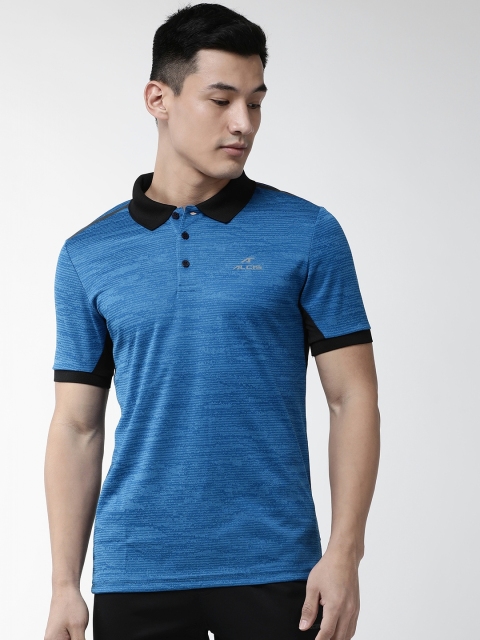

Alcis Men Blue Printed Polo Collar Training T-shirt