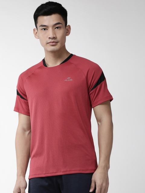 

Alcis Men Red Self Checked Round Neck Outdoor T-shirt