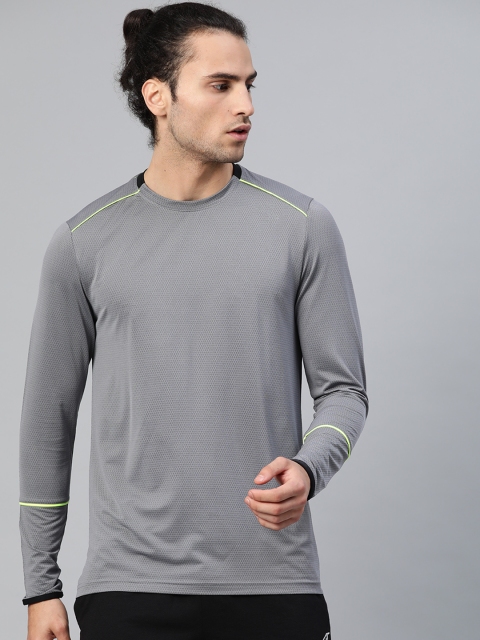 

Alcis Men Charcoal Grey Self Design Round Neck T-shirt