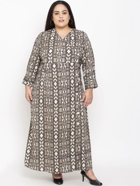 

NuBella Plus Size Women Beige Snakeskin Printed Maxi Dress