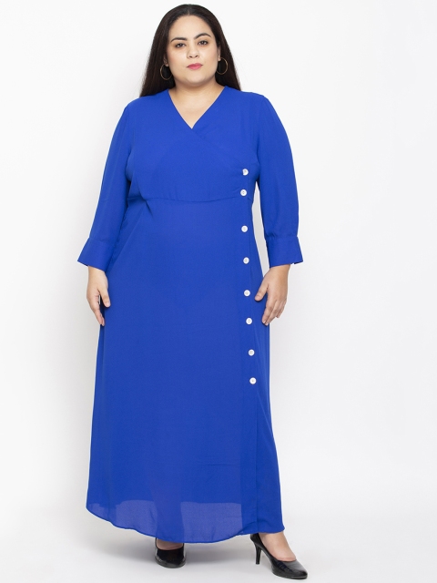 

NuBella Plus Size Women Solid Blue Maxi Dress