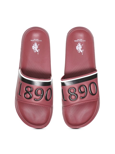 

U.S. Polo Assn. Men Red Printed Sliders